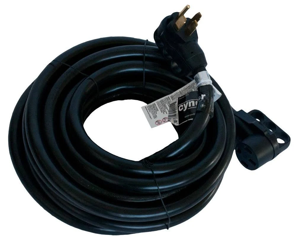 50 Amp Cynder 02015 RV Camper Electrical Extension Cord 36& ft with Handle (36 Feet, Black)