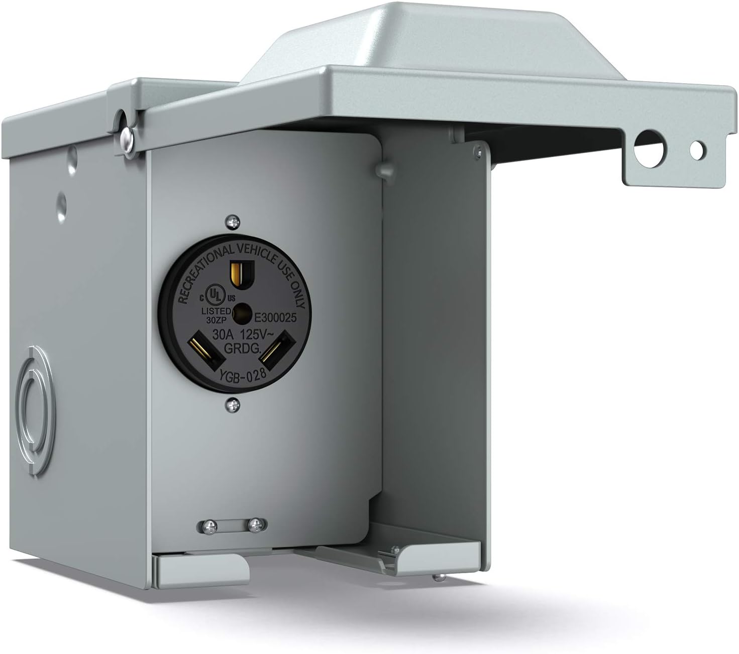 WEBANG 30 Amp RV Power Outlet Box,Enclosed Lockable Weatherproof Outdoor 125 Volt Electrical NEMA TT-30R 30amp RV Receptacle Panel