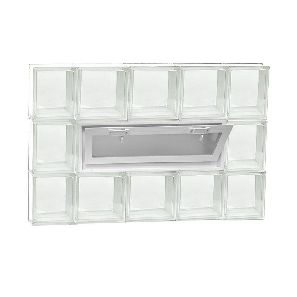 Clearly Secure 34.75 in. x 23.25 in. x 3.125 in. Frameless Vented Clear Glass Block Window 3624VCL