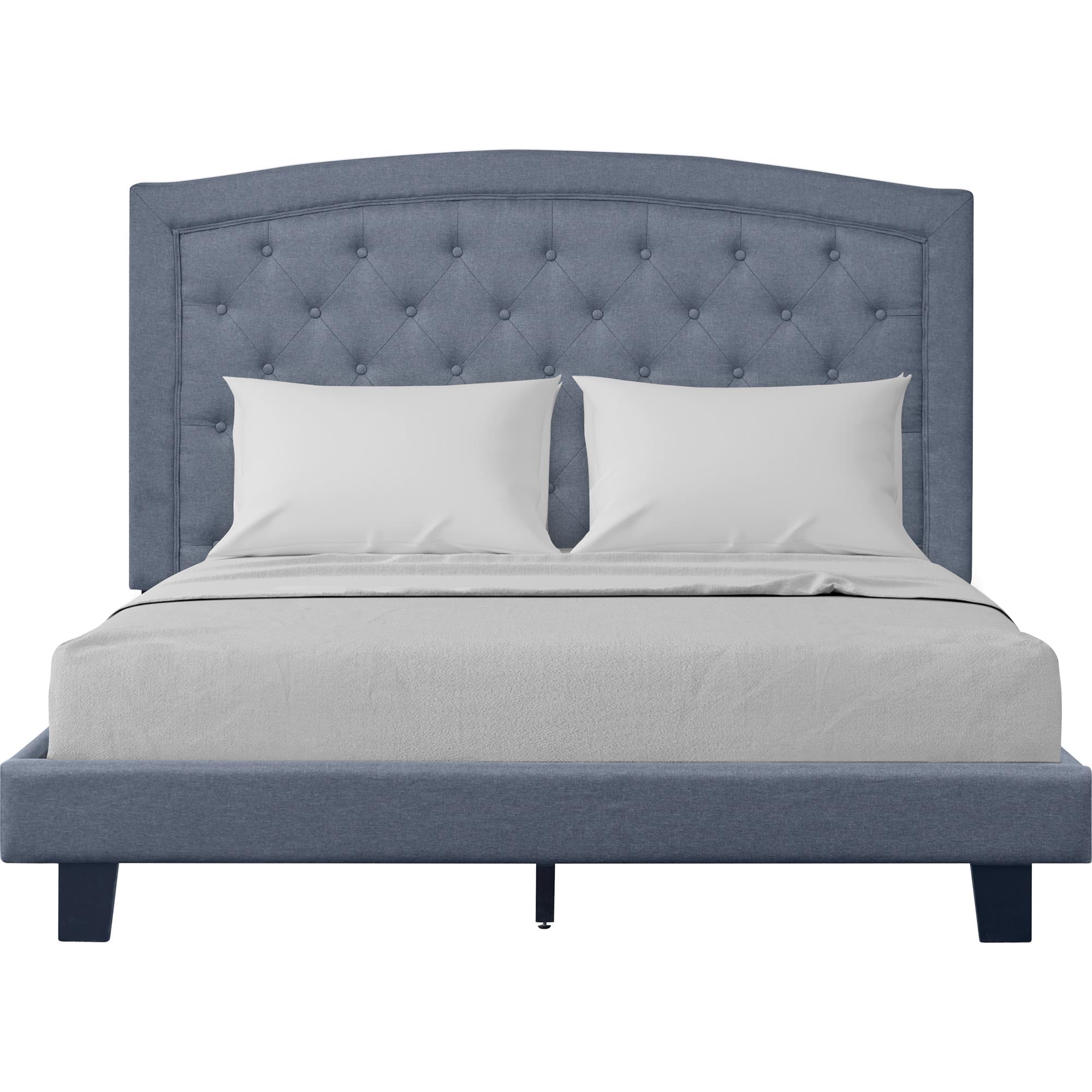 Camden Isle Carlisle Platform Bed | Button Tufted Headboard | King, Gray