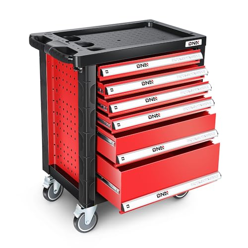 DNA MOTORING 7-Drawer Rolling Tool Cabinet Chest with Keyed Locking System Non-Slip Mat, for Garage Warehouse Workshop, Green, TOOLS-00399
