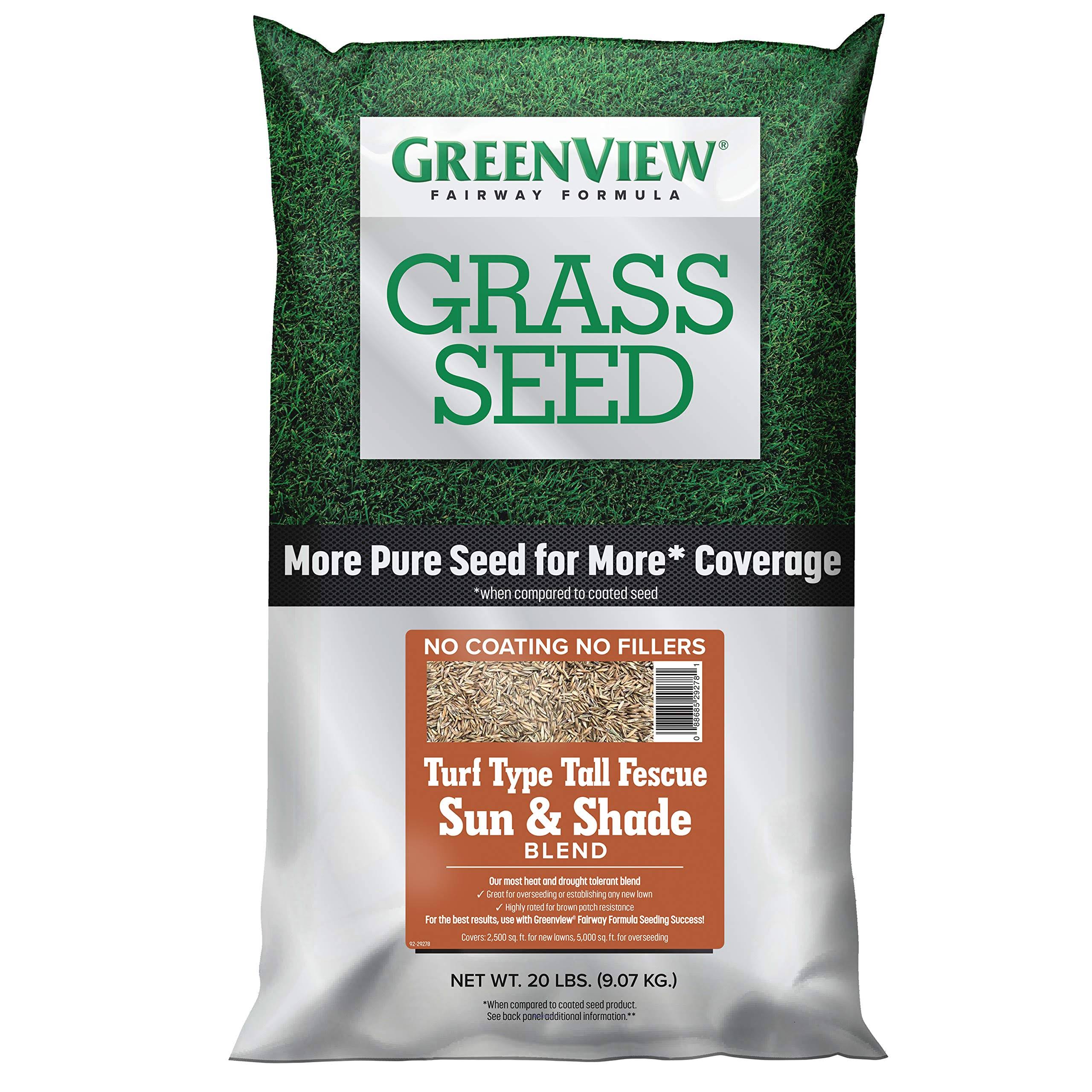 Greenview 2829348 Fairway Formula Grass Seed Turf Type Tall Fescue Sun u0026 Shade Blend, 20 lb