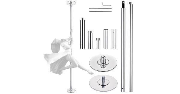 AW 10 ft 45mm Spinning Static Dancing Pole Kit for Club Party Fitness Exercise