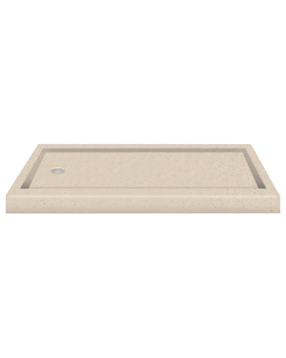 Transolid Decor Solid Surface 60-in x 32-in Shower Base with Left Drain in Sand Castle