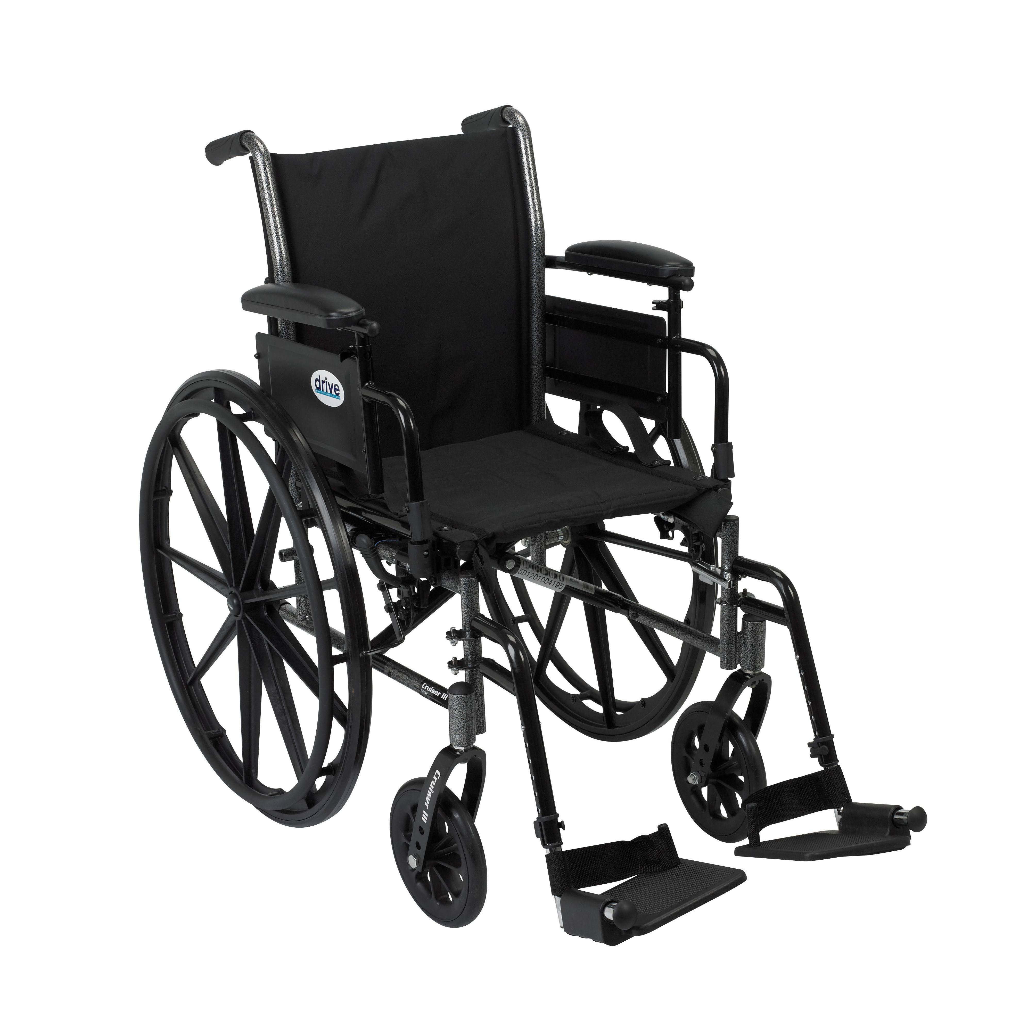 Drive Medical - Cruiser III Light Weight Wheelchair with Flip Back Removable Arms