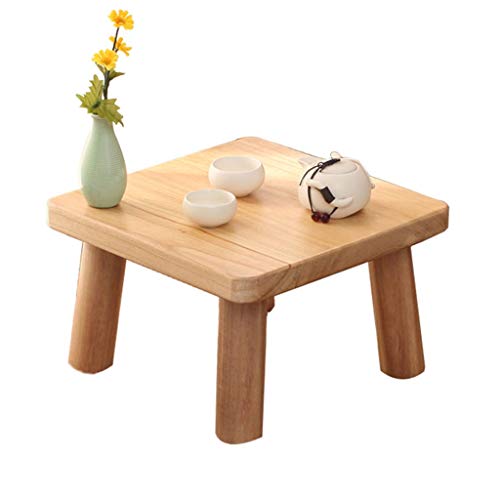 Japanese Style Small Table Balcony Small Coffee Table Solid Wood Low Table Living Room Small Table Mini Table Laptop Table Wooden Stool (Color :