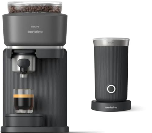 Philips Baristina Espresso Machine+Milk Frother Bundle. Real espresso. Compact coffee machine, portafilter, grinder