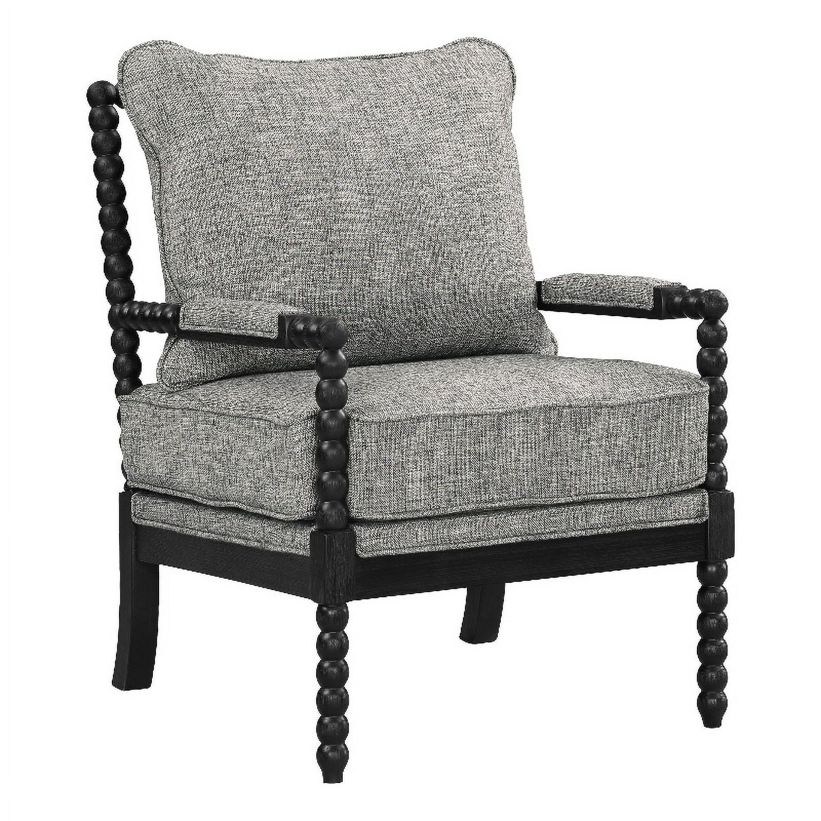 Eliza Spindle Chair in Graphite Black Fabric