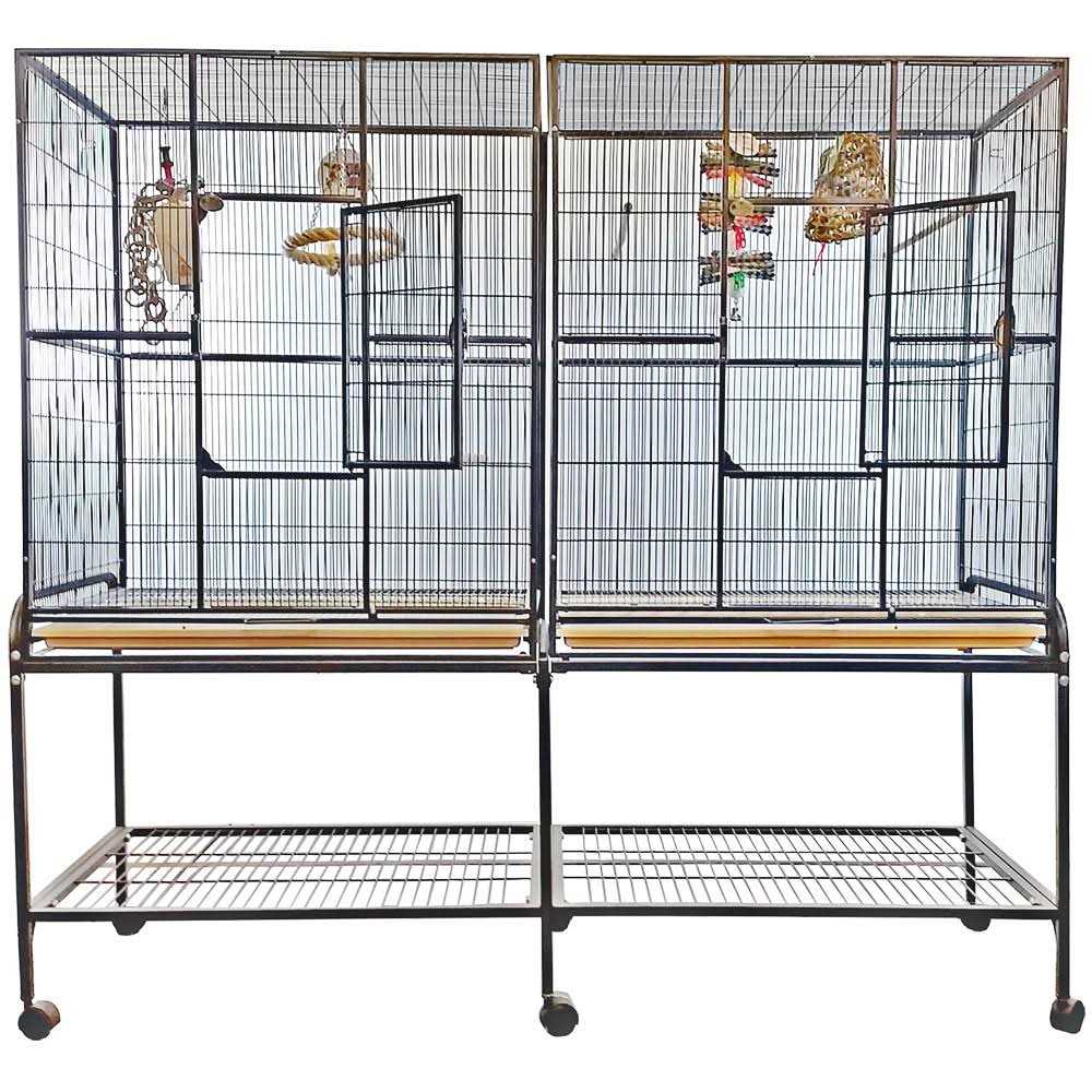 A E Double Flight Cage with Divider - Pet Supplies online store