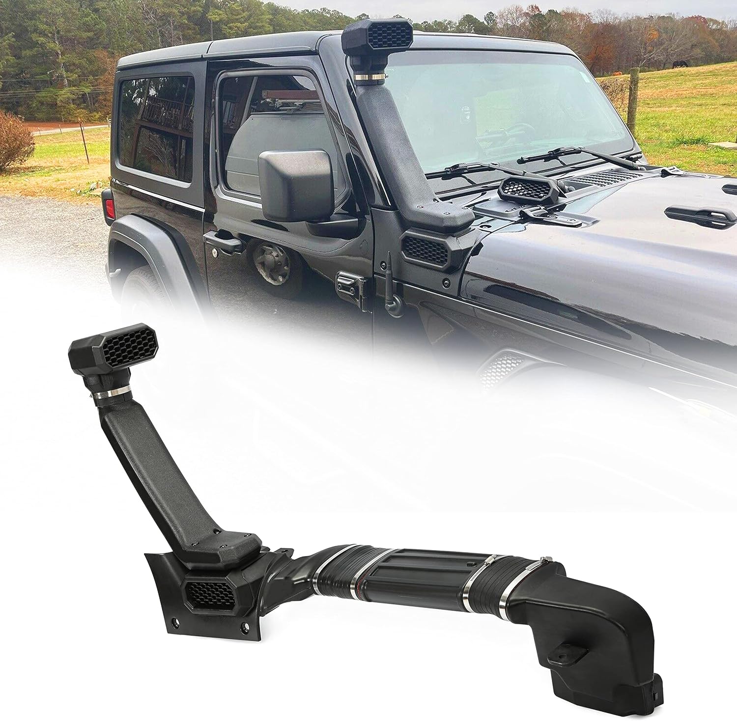 HECASA Low&High Mount Snorkel System Compatible with 2018-2020 Jeep Wrangler JL 2020-2021 Jeep Gladiator JT