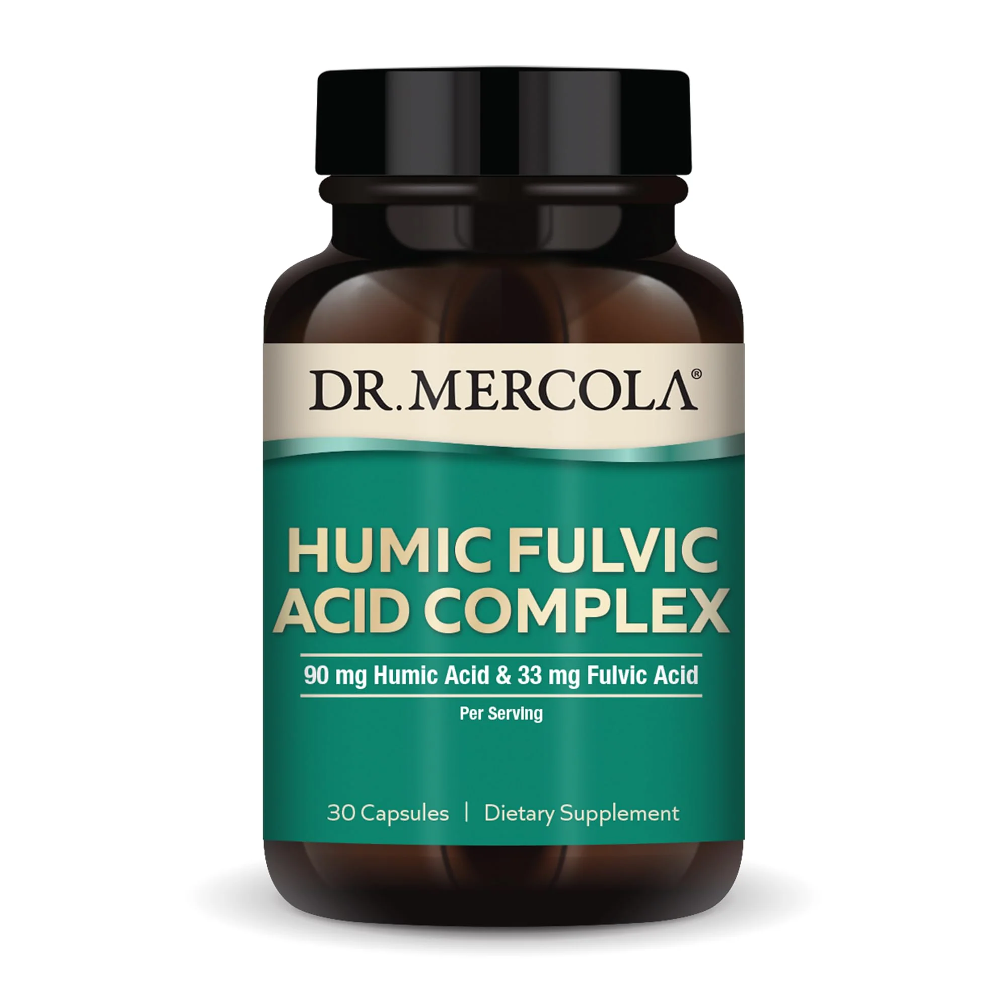 Dr. Mercola Humic Fulvic Acid Complex, 90mg Humic Acid & 33mg Fulvic Acid Per Serving, 30 Servings (30 Capsules), Dietary Supplement