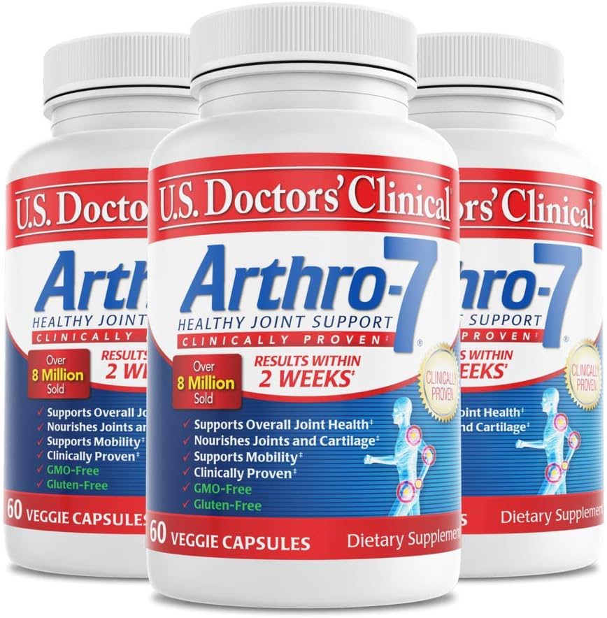U.S. Doctors’ Clinical Arthro-7 Joint Supplement Original Formula w/ 7 Joint Nourishing Ingredients for Joint Discomfort, Stiffness, Walking