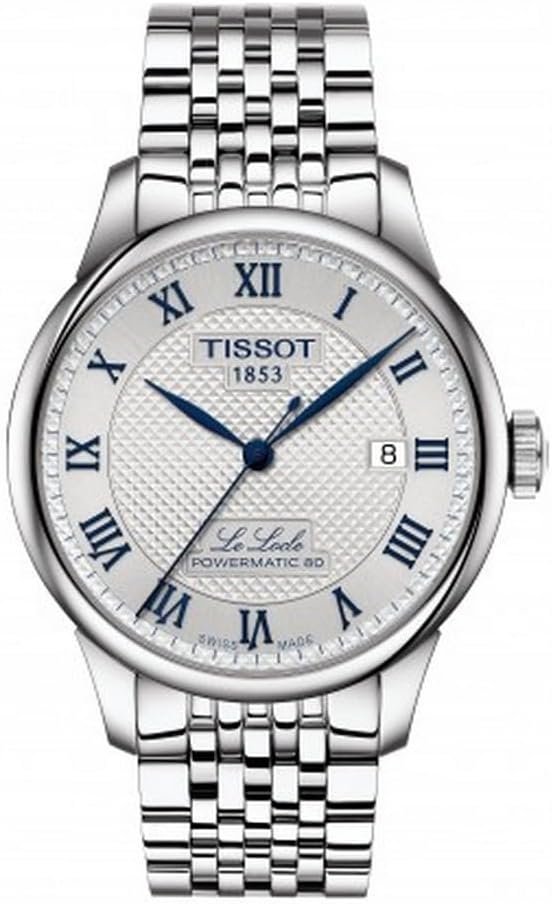 Tissot Mens Le Locle Powermatic 80 20th Anniversary 316L Stainless Steel case Automatic Watches, Grey, Stainless Steel, 19 (T0064071103303)
