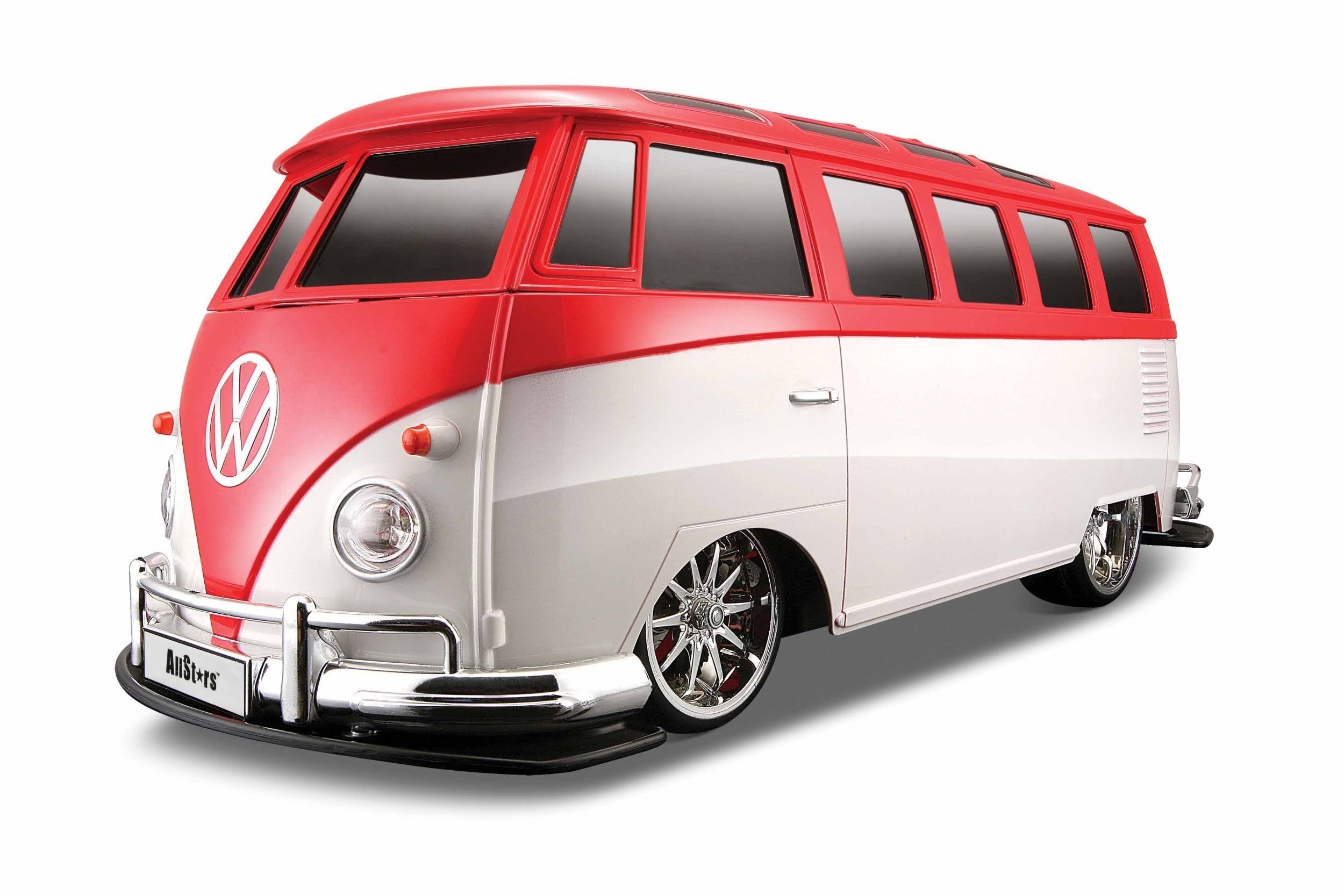 Maisto RC 110 Scale Volkswagen Van Samba Radio Control Vehicle, Red