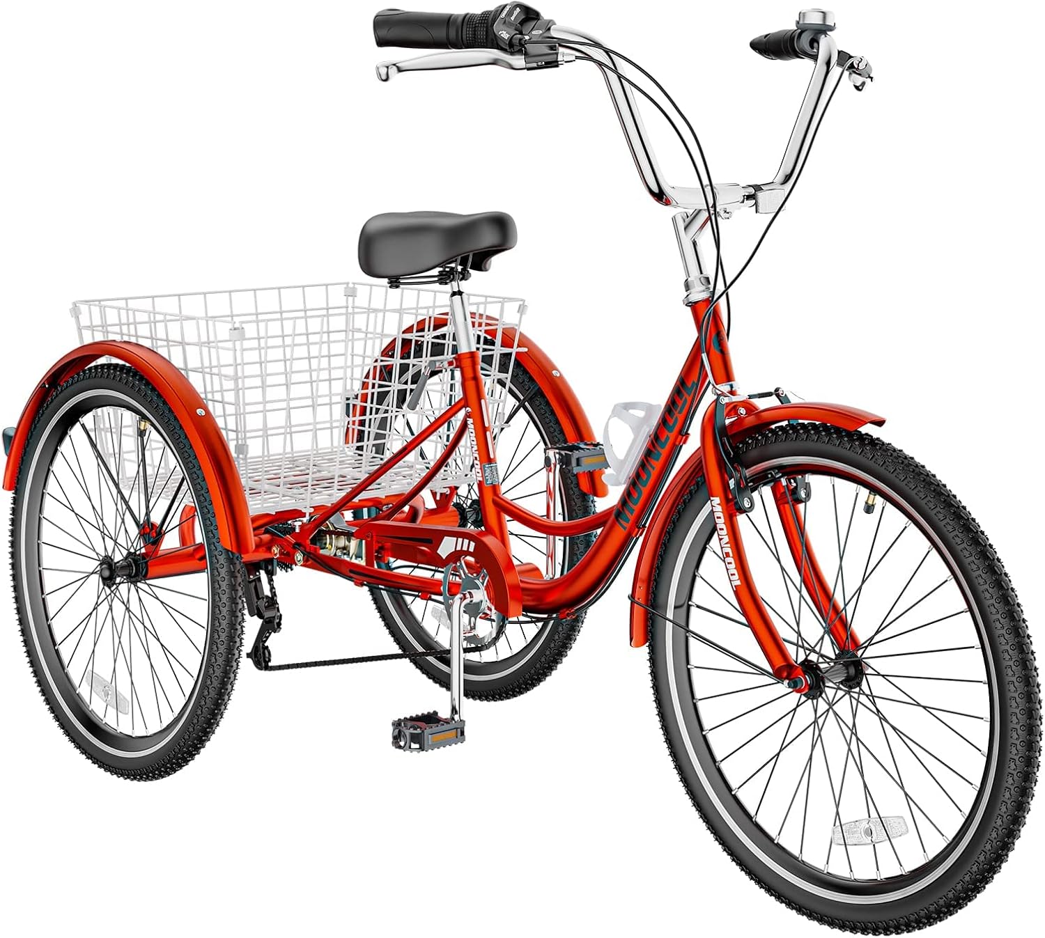 Adult Tricycle 7 Speed 3 Wheel Bike Adult Trikes, Three-Wheeled Bicycles Cruise Trike with Basket for Seniors, Women