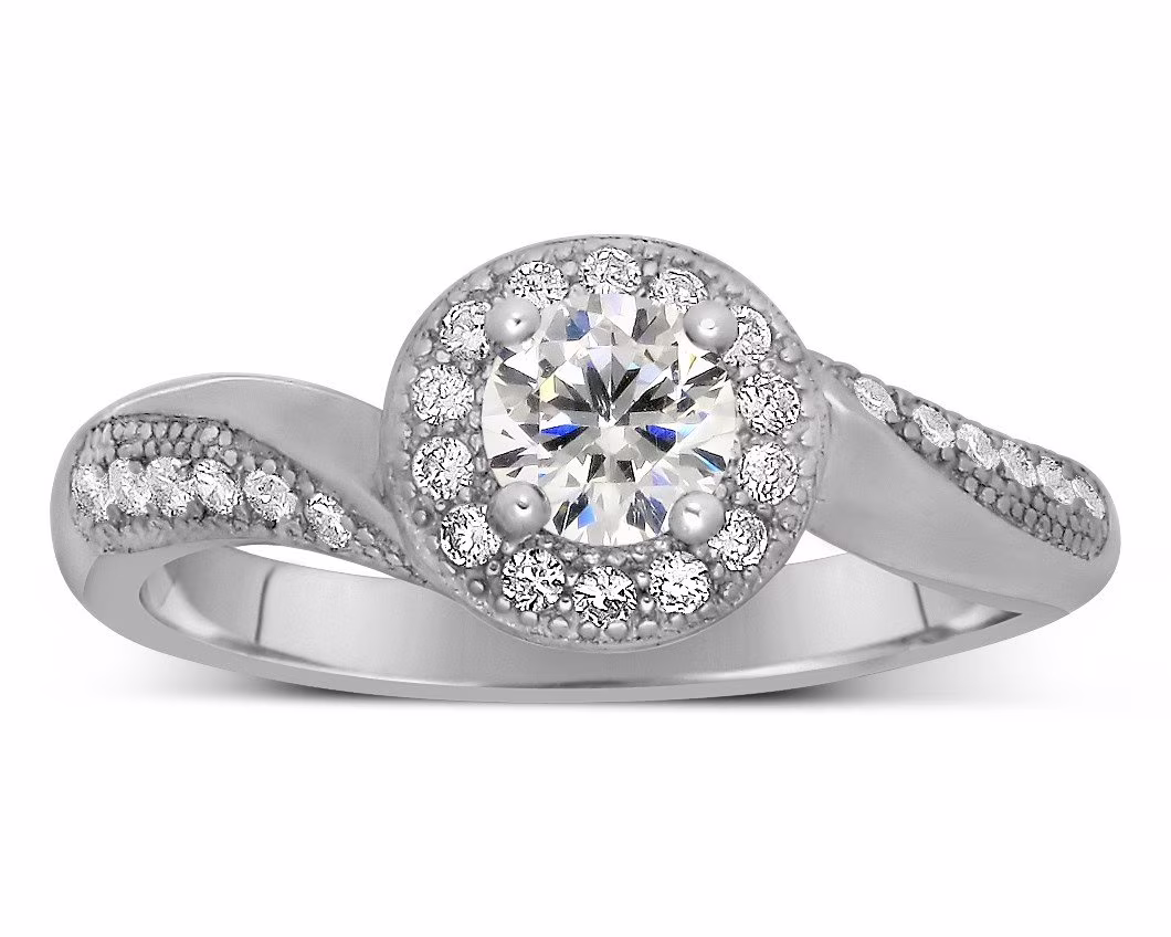 Antique 1.75 Carat Round Cut Diamond Moissanite Engagement Ring For Her In 10K White Gold, Gift For Her, Promise Ring, Anniversary Ring
