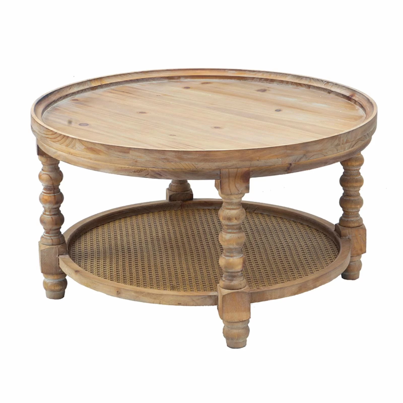 A&B Home Hilton Head Natural Wood Rattan Coffee Table