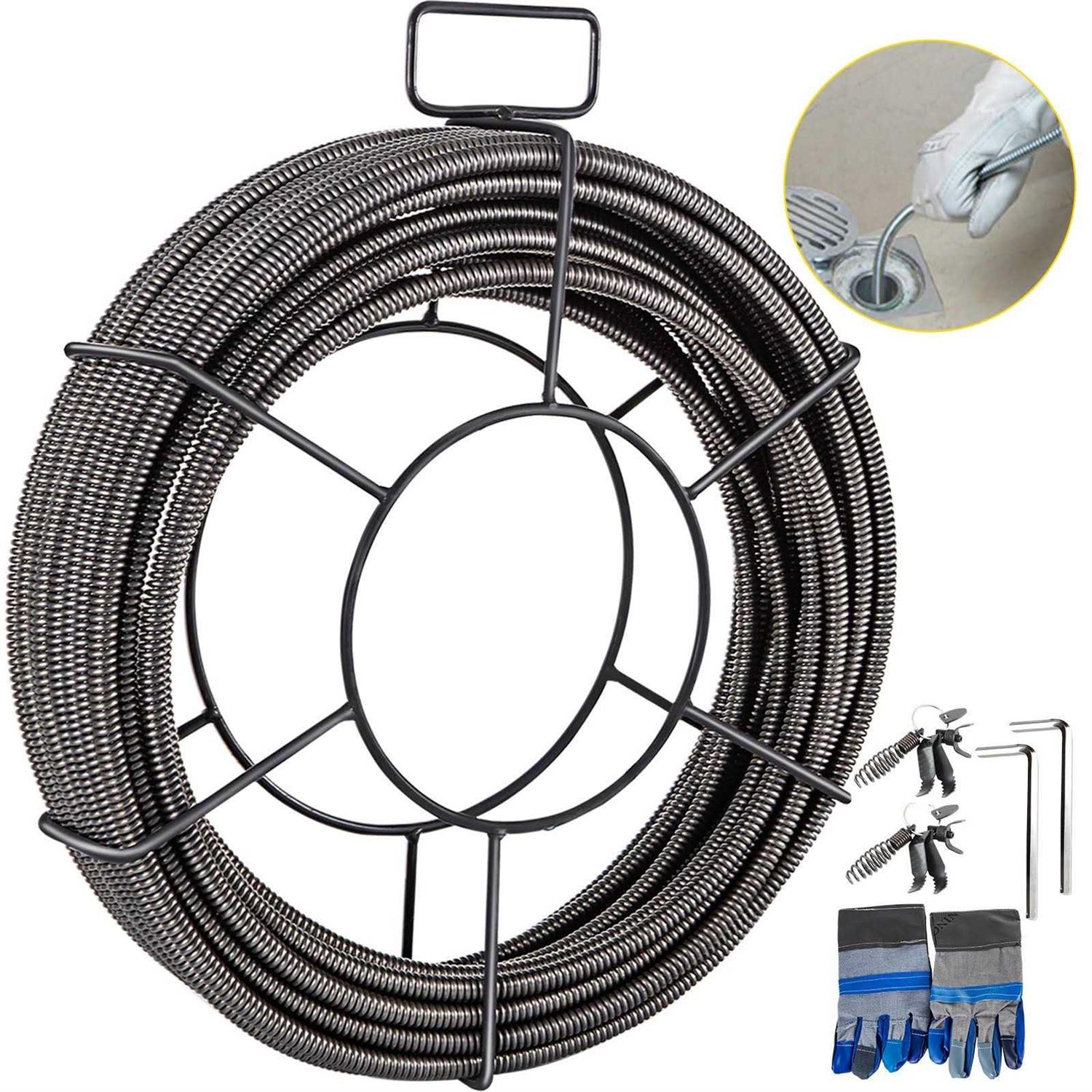 VEVOR Drain Cleaning Cable Solid Core Cable Sewer Cable Drain Auger Cable Cleaner Snake Clog Pipe Drain - Shop Hardware Tools Online Store
