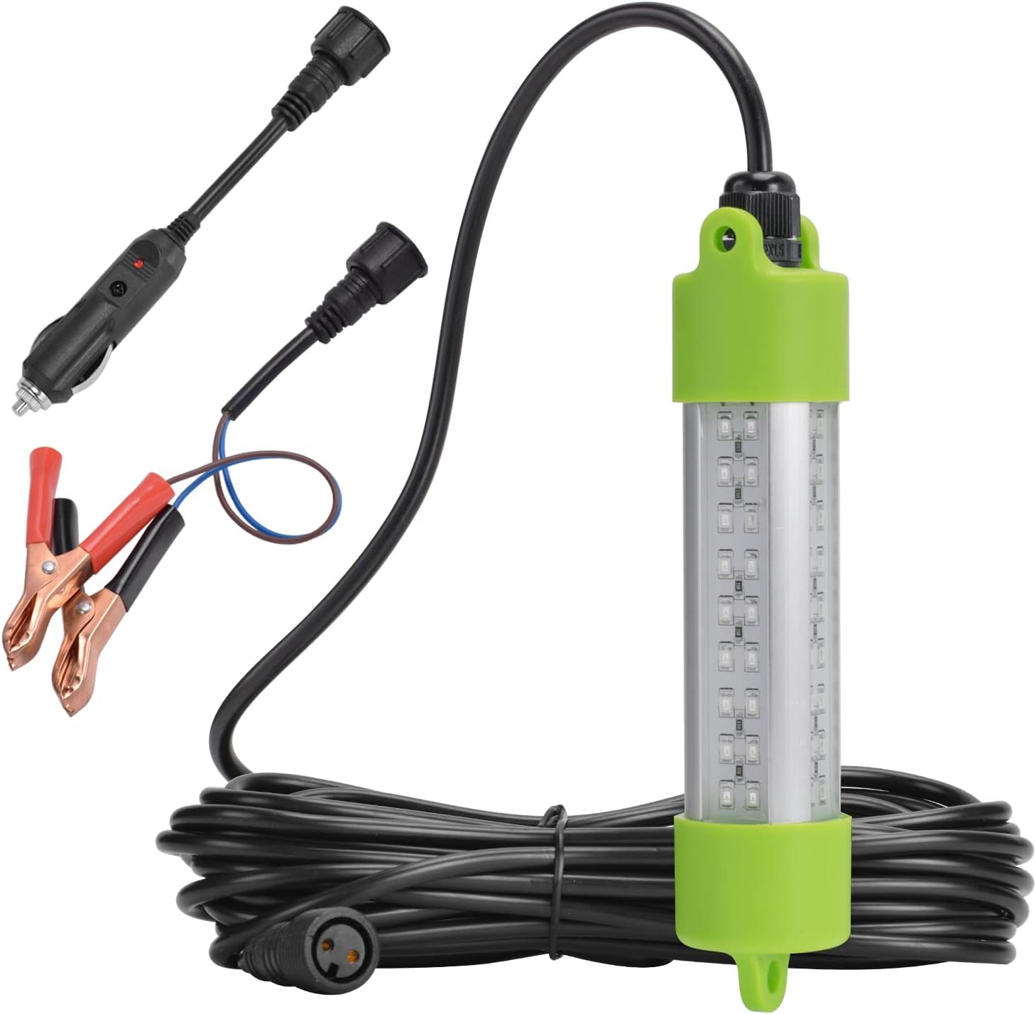 SF 12V 18/45/70W 108 LED Bait Submersible Fishing Light Underwater Crappie Lure Green Night Fishing Finder Pack of 2