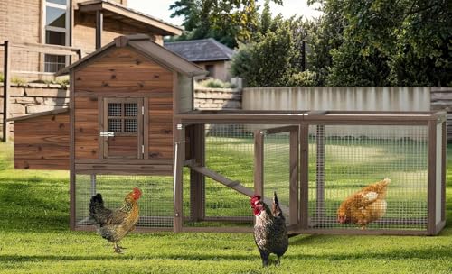 Large Wooden Chicken Coop, 160IN Outdoor Chicken Cages and Run with Nesting Boxes for 2-8 Chickens