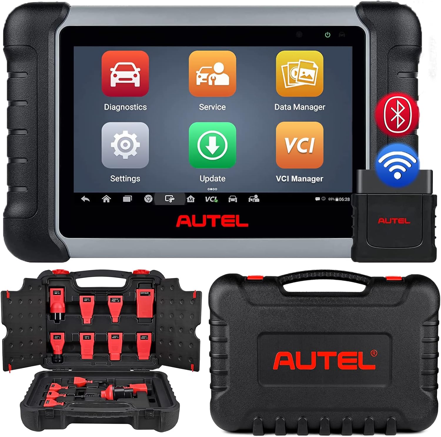Autel Scanner MaxiCOM MK808Z-BT with Non-OBDII Adapter Kit, 2023 New Bidirectional Scanner, Upgrade of MaxiCheck MX808 MK808 MK808S MK808BT