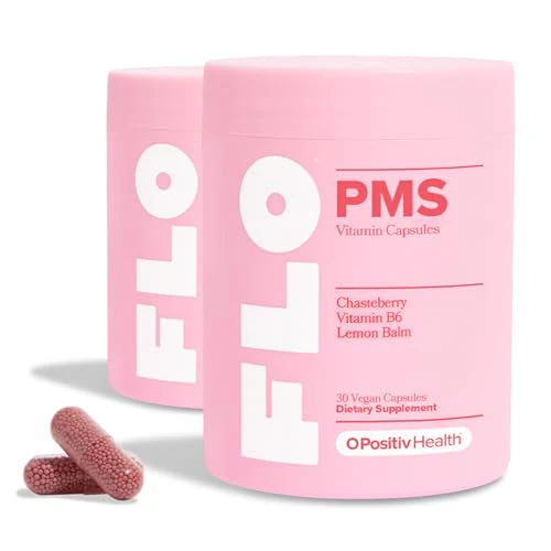 FLO PMS Vitamins for Women, 30 Servings (Pack of 2) - Proactive PMS Relief - Targets Hormonal Acne, Bloating, Cramps, & Mood Swings with Chasteberry