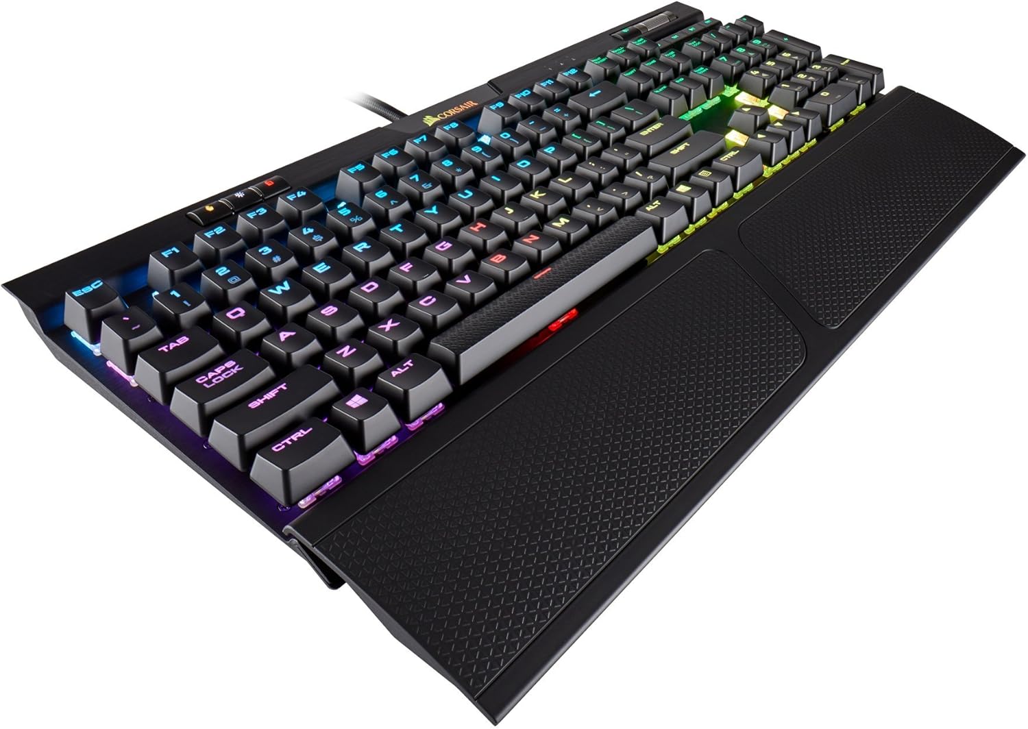 Corsair K70 RGB MK.2 Mechanical Gaming Keyboard - USB Passthrough & Media Controls - Linear & Quiet - Cherry MX Red - RGB LED Backlit (CH-9109010-NA)