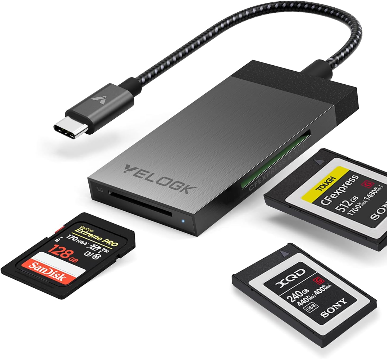 3-in-1 CFexpress/XQD/SD Card Reader USB C