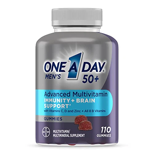 One A Day Mens 50+ Gummies, Advanced Multivitamin For Men with Brain Support and Immunity Support, Vitamins For Men with Super 8 B Vitamin Complex