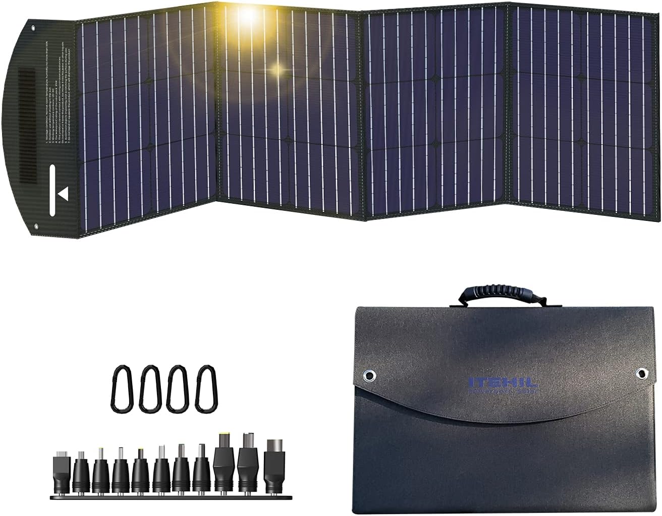 ITEHIL Solar Panel, 100W 18 Volt Monocrystalline Solar Panel Kits, Portable High Efficiency Solar Panel Charger