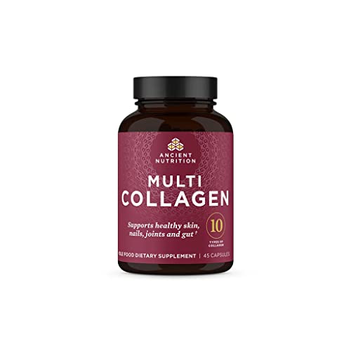 Ancient Nutrition Collagen Pills Peptides Powder Supplement, 45 Count, Hydrolyzed Multi Collagen Pills, Types I, II, II, V & X
