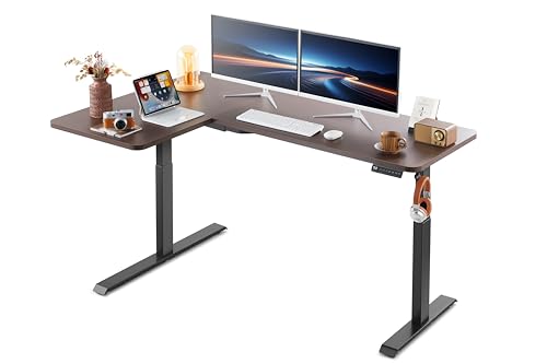 KINGSMITH 67" Left L Shaped Standing Desk Height Adjustable, Dual Motor Electric Corner Desk Computer Workstation, Sit Stand up Home Office Desk