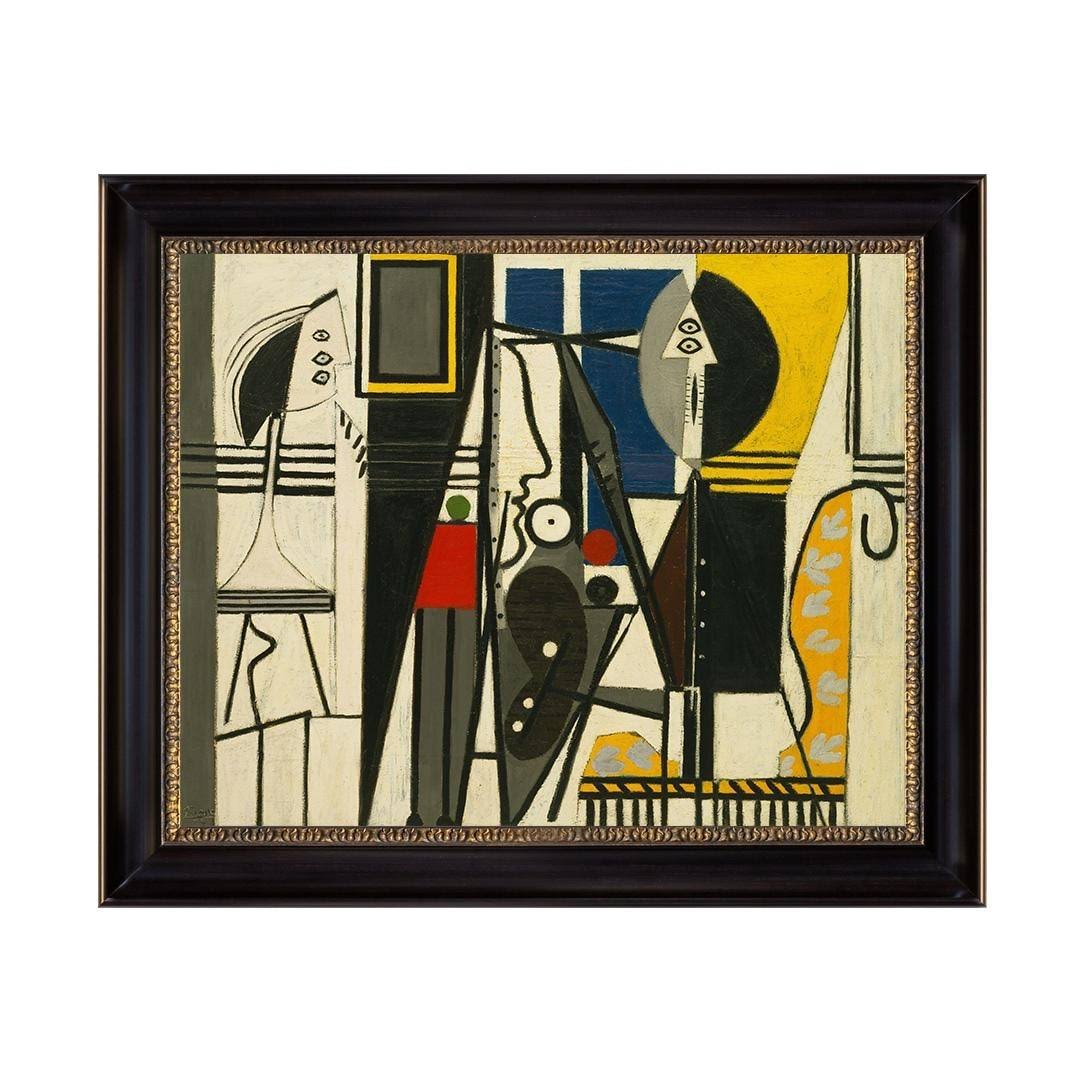 The Artist and His Model by Pablo Picasso 1928 Black Frame Oil Painting Print Canvas 28 in. x 24 in. - Plastic