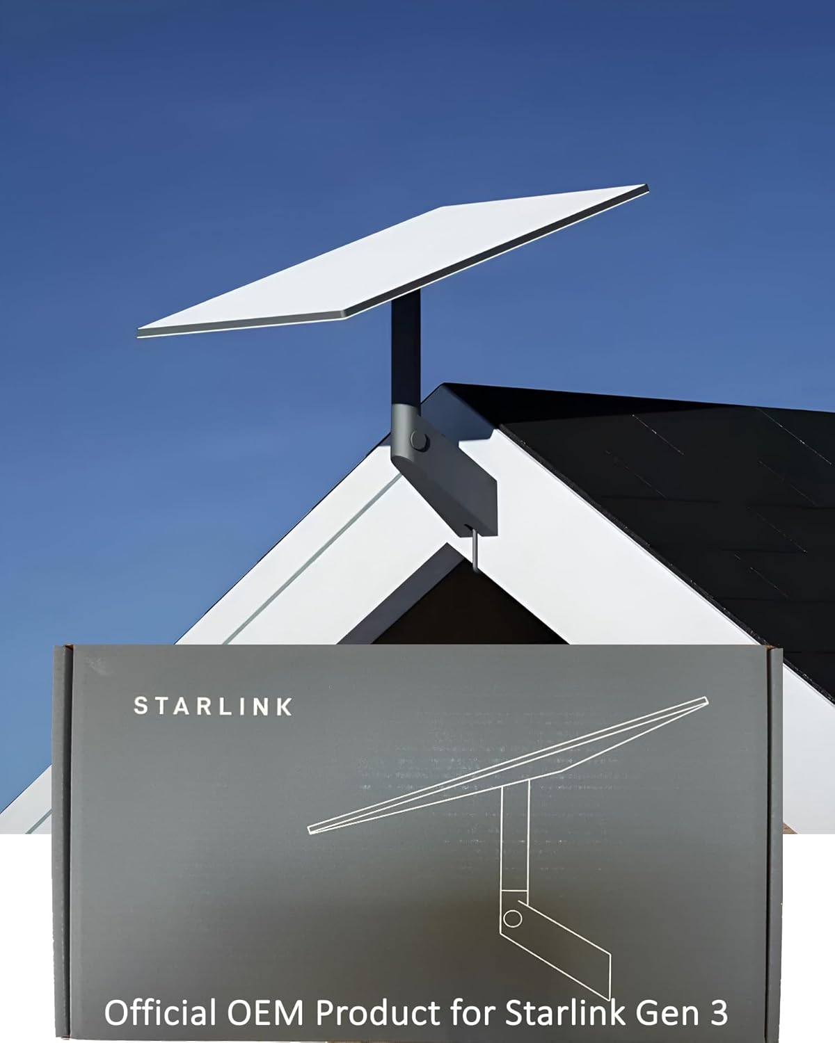 Starlink Mount - Starlink Gen 3 Wall Mount [OEM], Accessories Compatible with Starlink Standard V3 Models for Roof - Durable Mounting Kit