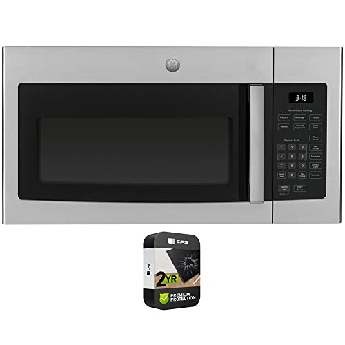 GE JVM3160 1.6 Cu. Ft. Over-the-Range Microwave Oven Bundle with Premium 2 YR CPS Enhanced Protection Pack