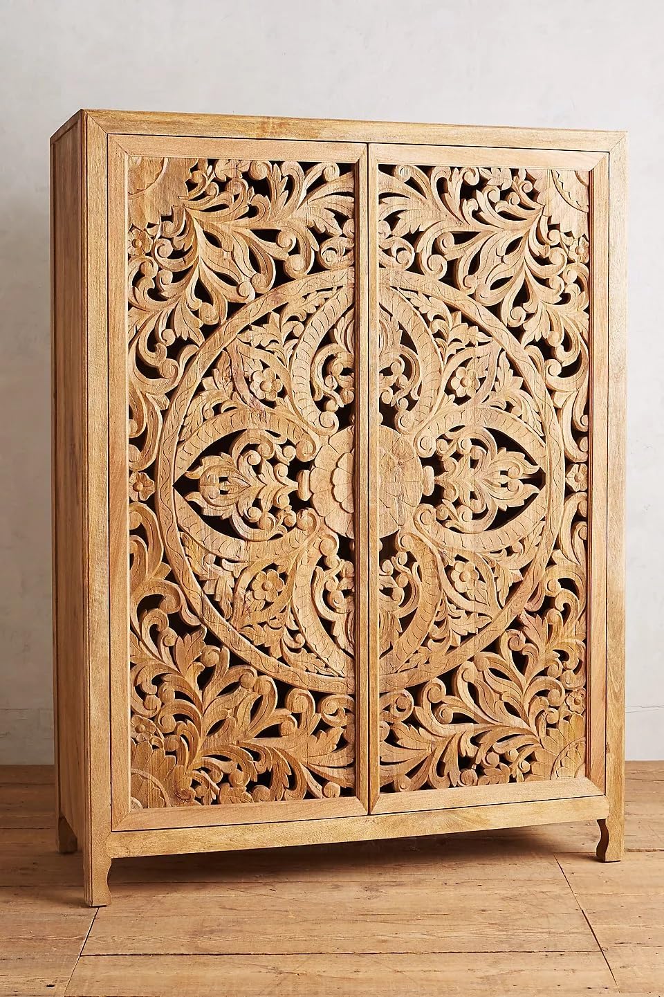Handcarved Lombok Armoire Carving Storge Natural Furniture, As Shown in the Picture, HCA#21
