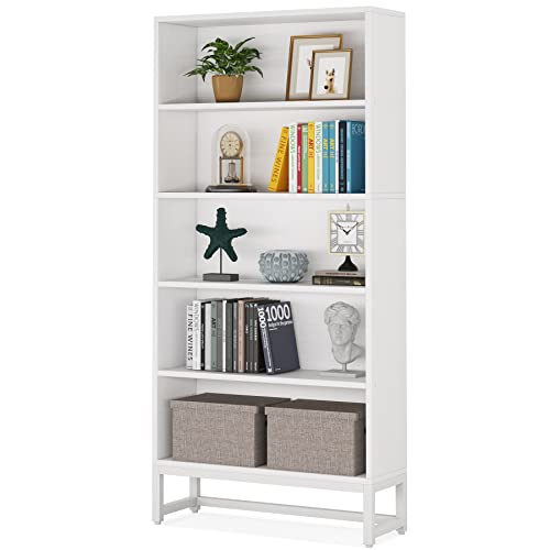 70.8 Inch Tall Bookcase and Bookshelf with Closed Back Shelf, 5-Tier Large Bookcases Organizer with Storage Shelves
