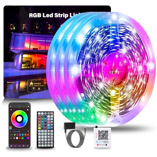 100FT LED Lights for Bedroom, RGB LED Strip Lights Music Sync Color Changing Effects