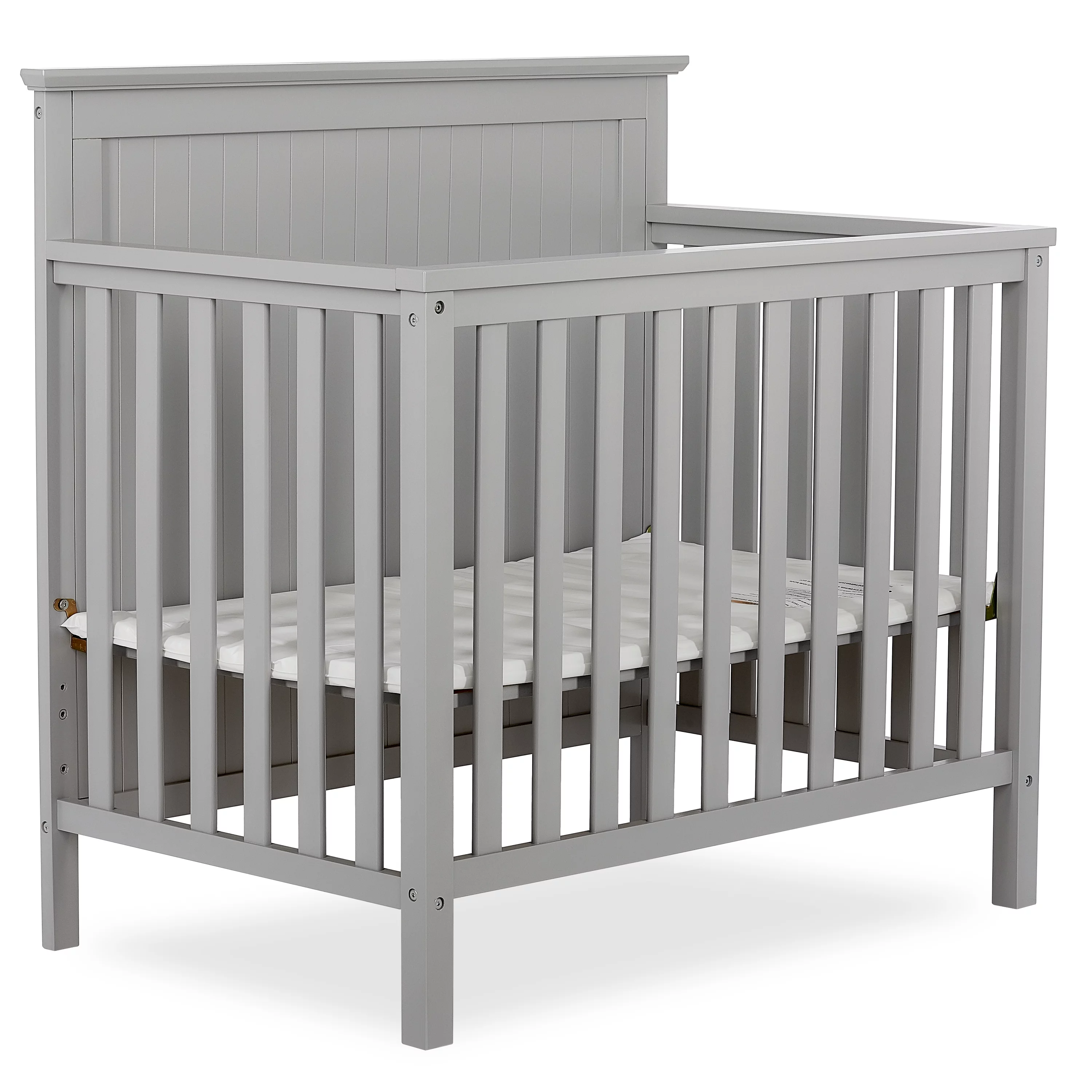 Dream On Me Ava 4-in-1 Convertible Mini Crib, Pebble Grey