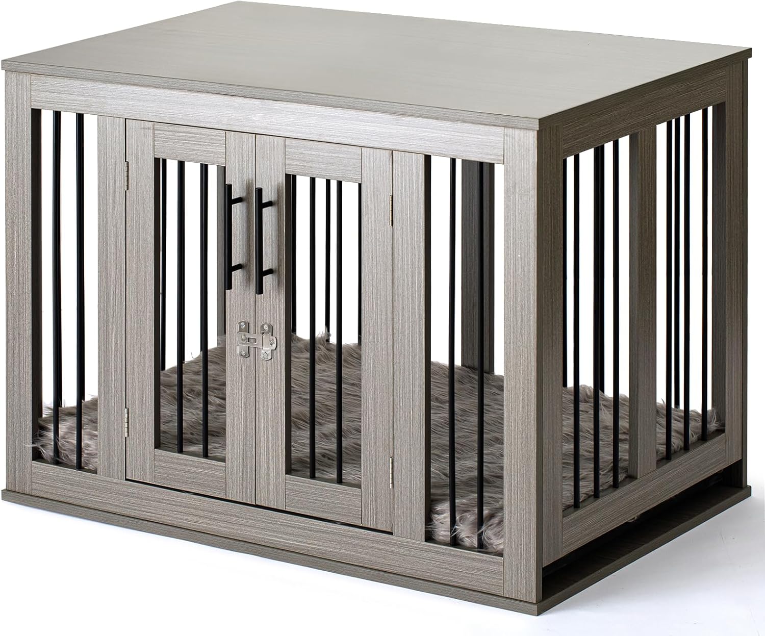 Furniture Style Dog Crate Medium with Waterproof, Machine Washable Dog Bed, a Decorative End Table Bedside Table, Indoor Wooden Kennel