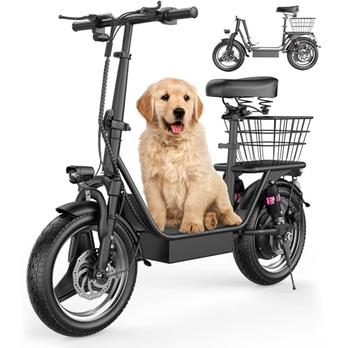 AZHAR Electric Scooter with Seat for Adults, 2025 Upgrade, Better Tire and Electrical System, 500W Motor, Up to 25 MPH and 20/30 Miles