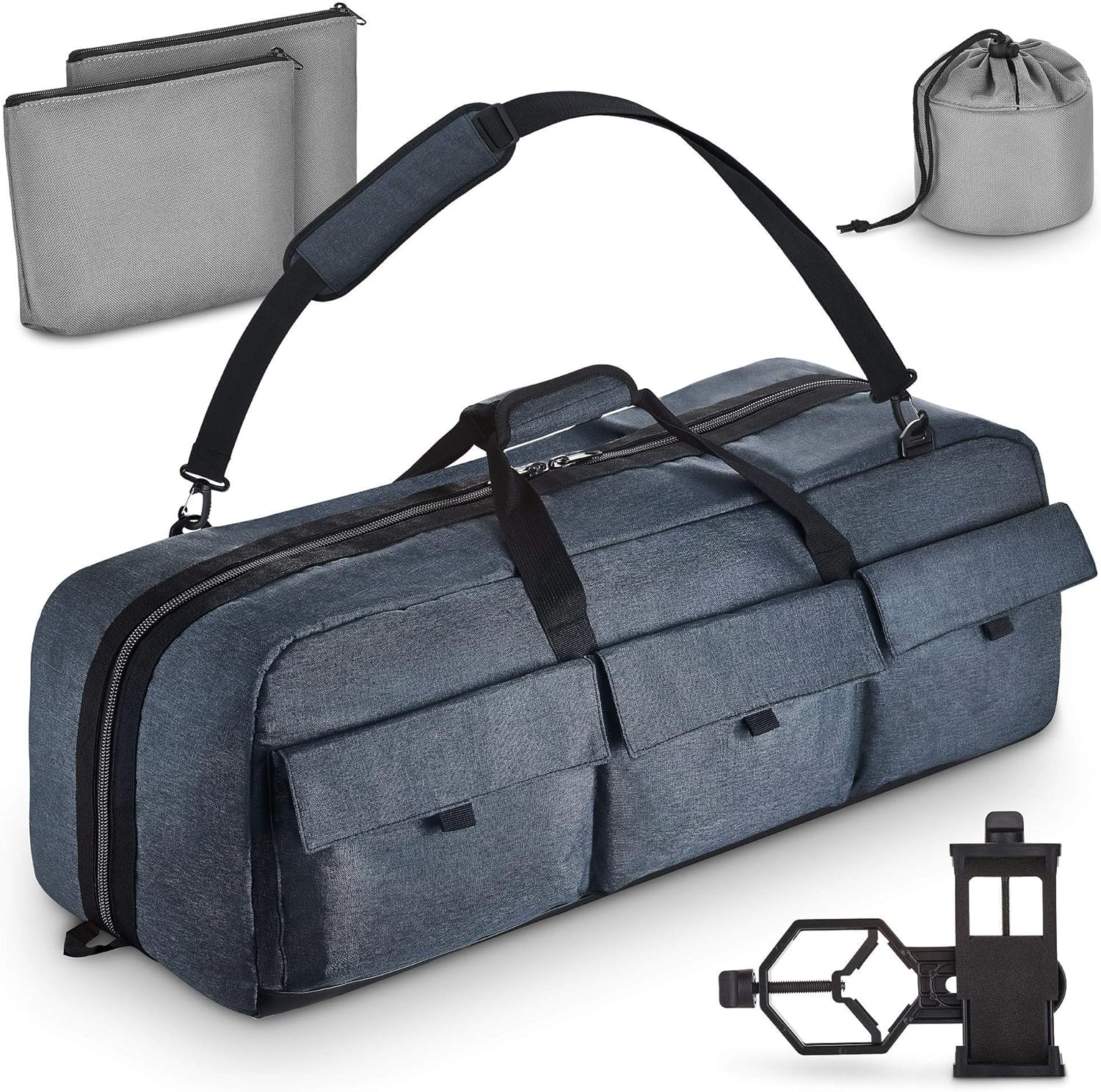 Multipurpose Telescope Bag – Shock-Absorbent Telescope Carrying Case with Adjustable Shoulder Strap and Extra Storage – Military-Grade