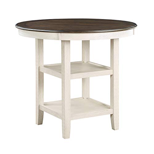 Lexicon Casey Counter Height Round Dining Table, Brown/Antique White