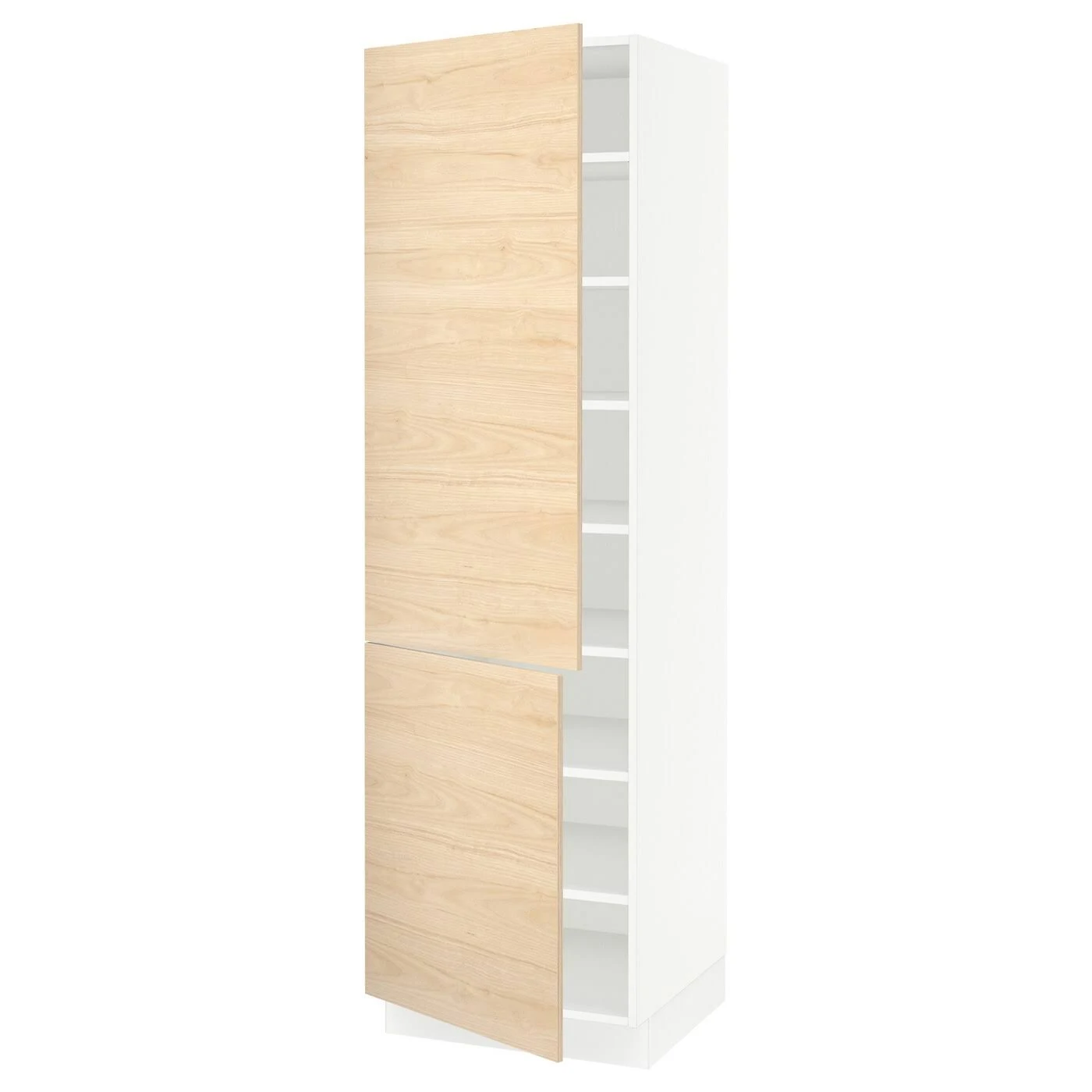 IKEA - SEKTION High Cabinet with shelves/2 Doors, white/Askersund Light Ash Effect, 24x24x80 59373818