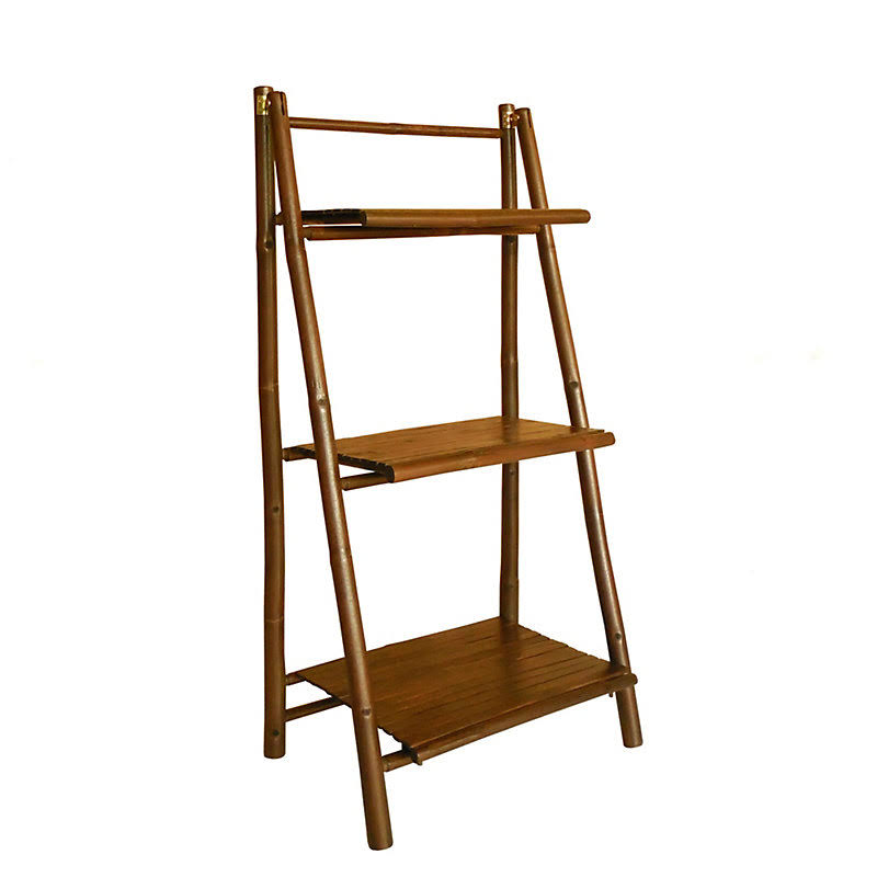 ZEW Bamboo (Green) 3 Tier Decorative Ladder Bookcase