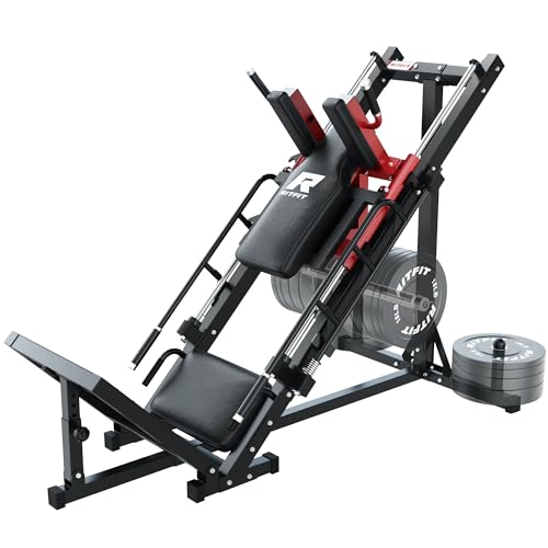 RitFit Leg Press Hack Squat Machine, Professional Adjustable Leg Press Machine for Home Gym with Linear Bearing