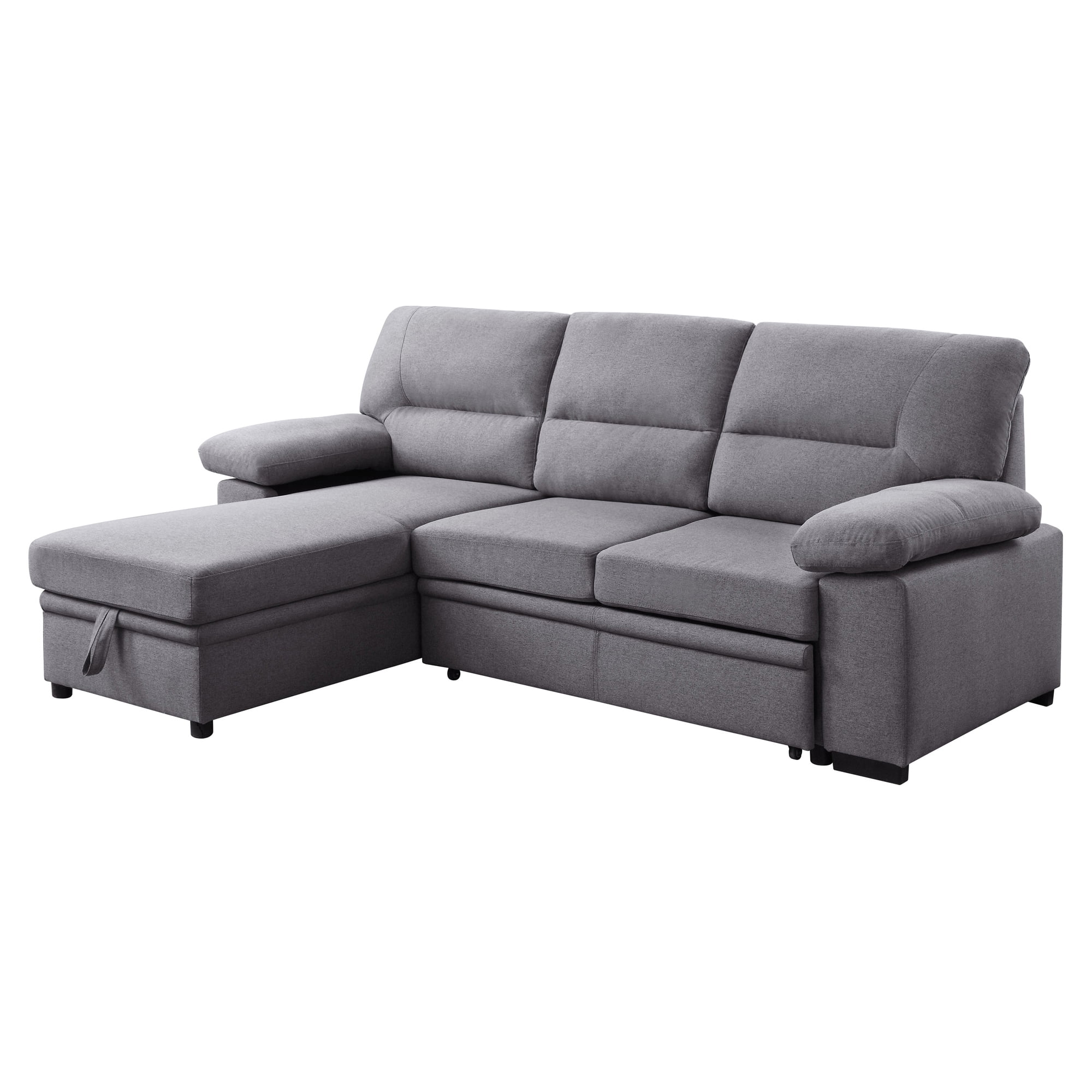 ACME Nazli Reversible Storage Sleeper Sectional Sofa in Gray