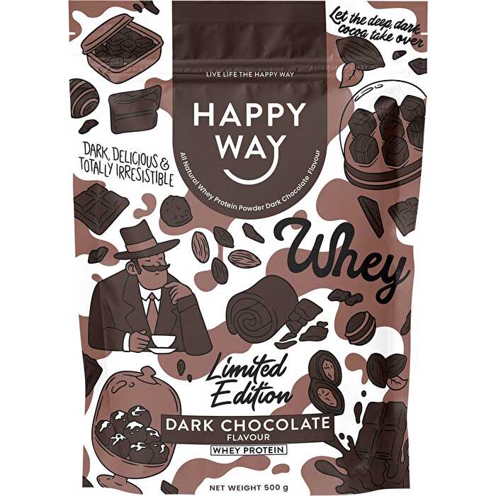 Happy Way Whey Protein Powder Dark Chocolate 500g