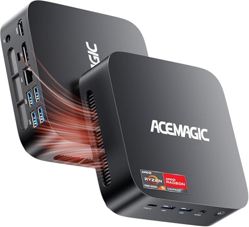 ACEMAGICIAN Mini PC Gaming, AMD Ryzen 5 7430U (Equivalent to 5850U, 6C/12T, Up to 4.3Ghz)