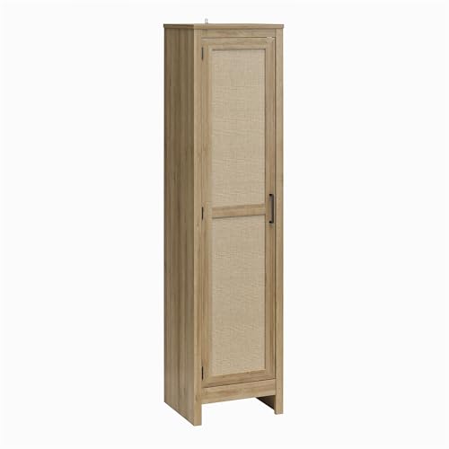 Ameriwood Home Wimberly Tall Cabinet, 1-Door, Black Oak
